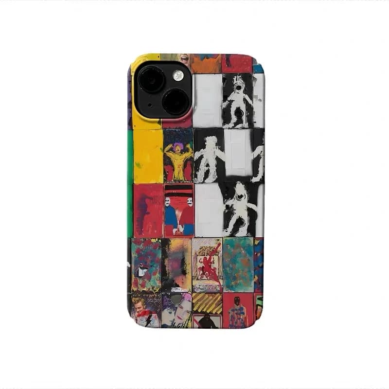 Colorful Spliced Cartoon Illustration Phone Case for IPHONE 17 Air 16E 15 PROMAX 14 Plus 13 12 MINI 11 PRO Acrylic Phone Cover