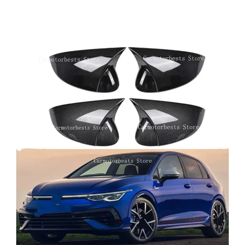 Car  Rearview Side Mirror Cover Fit For VW Golf 8 MK8 R-Line 2020-2022 Wing Cap Rear View Case Trim Carbon Fiber