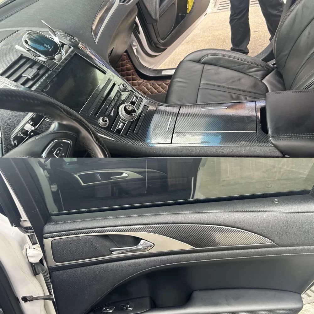 For Lincoln MKZ 2017-2020 Interior Central Control Panel Door Handle 5D Carbon Fiber Stickers Decals Car Styling Accessorie