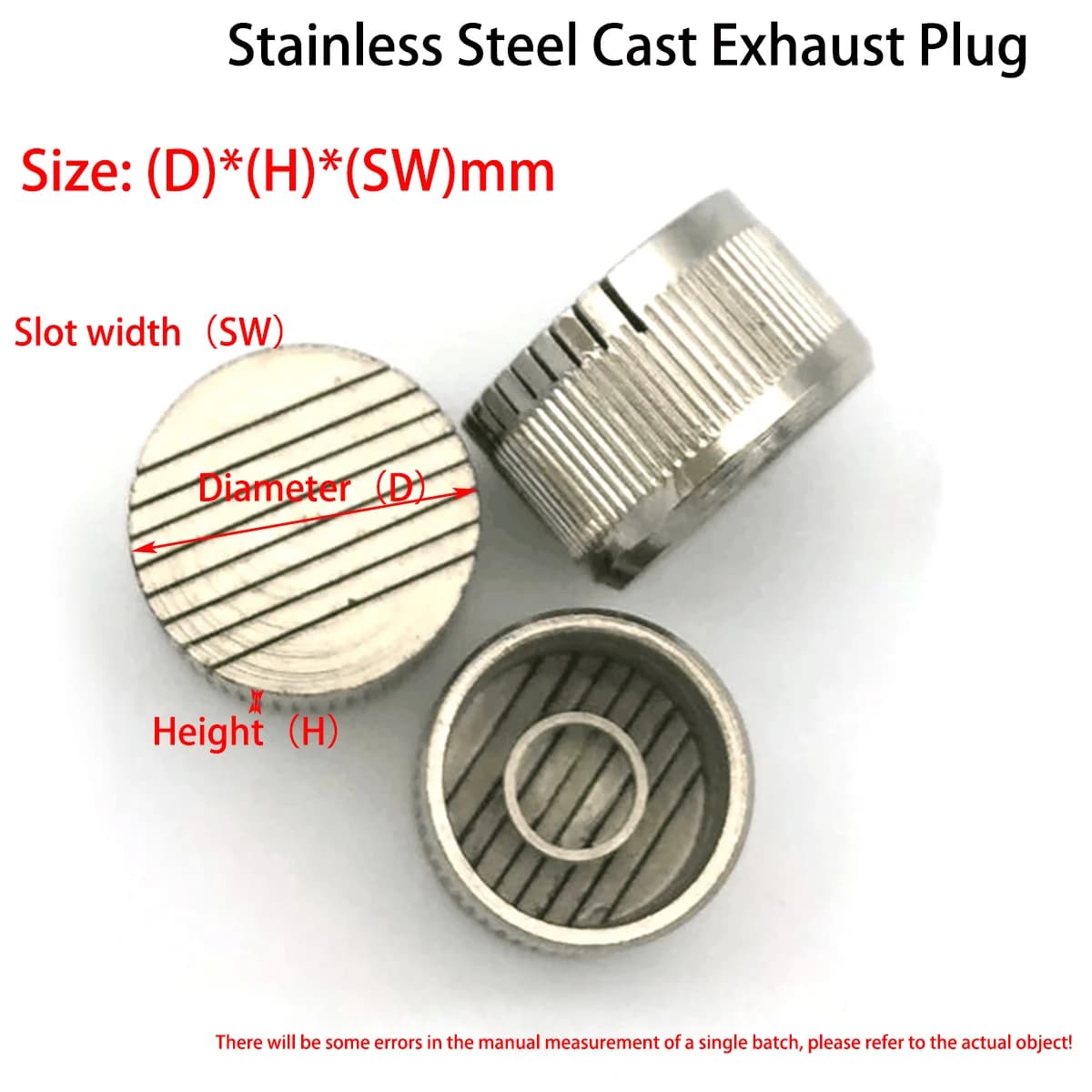 20pcs Stainless Steel Casting Vent Plug 8mm 10mm Height, Slotted Exhaust Plug for Foundry Casting Molds