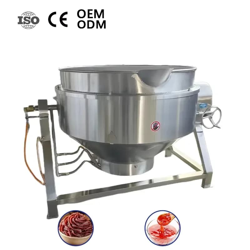 Industrial Automatic Tilting Planetary Mixer and Electric Food Cooking Machine Sauce Jacketed Kettle CE Certification