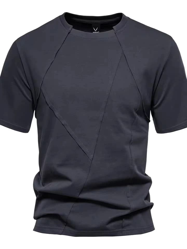 New Hip-hop Mens Loose Short-sleeved T-shirt Retro Round Neck Sports Joker Short-sleeved Male
