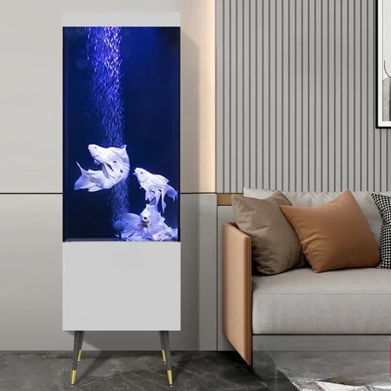 Creative side, next to the TV cabinet, back filter fish tank, living room, household floor-to-ceiling
