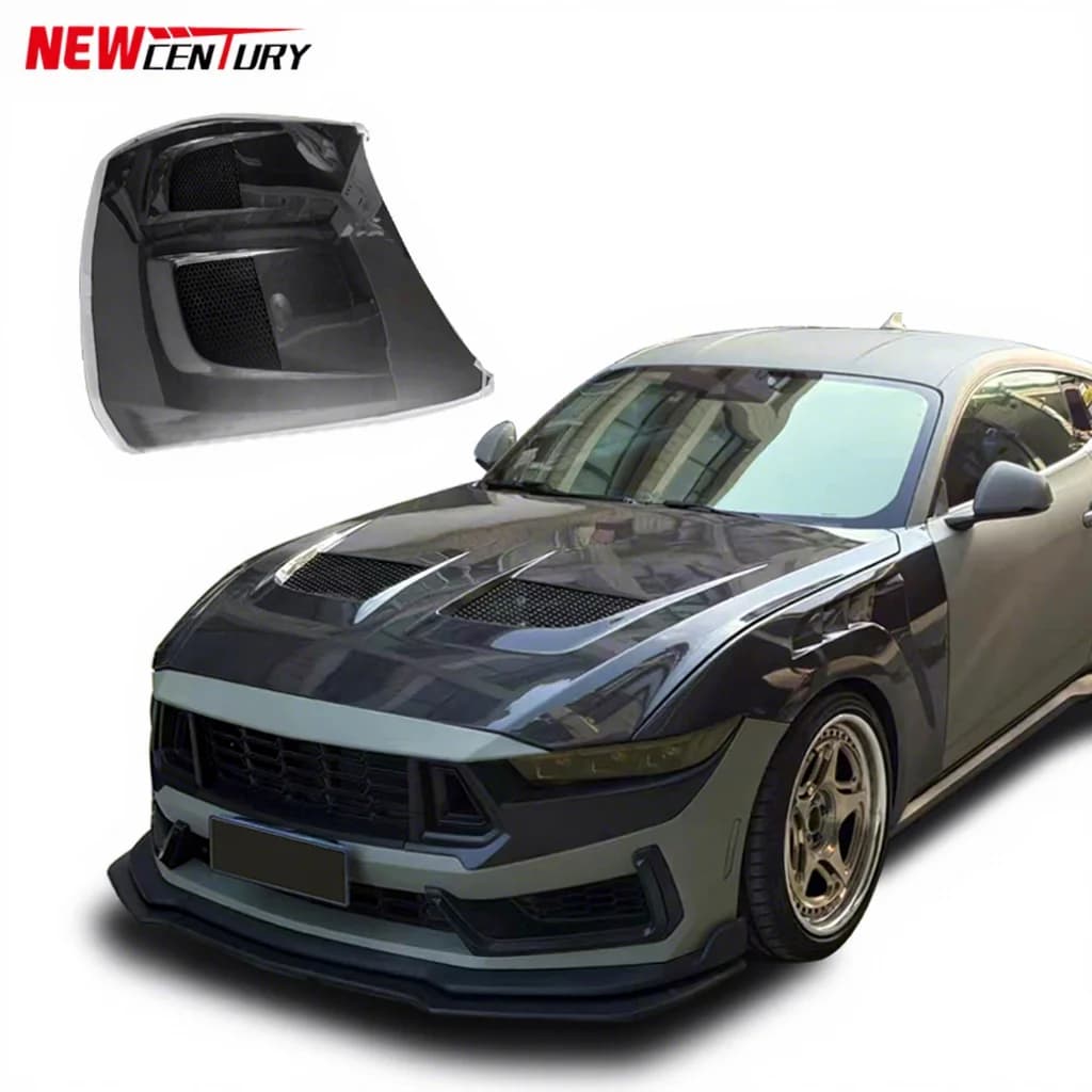 Mustang Carbon Fiber Hood For 2024+ Ford Mustang Modified GTD Style Carbon Fiber Hood