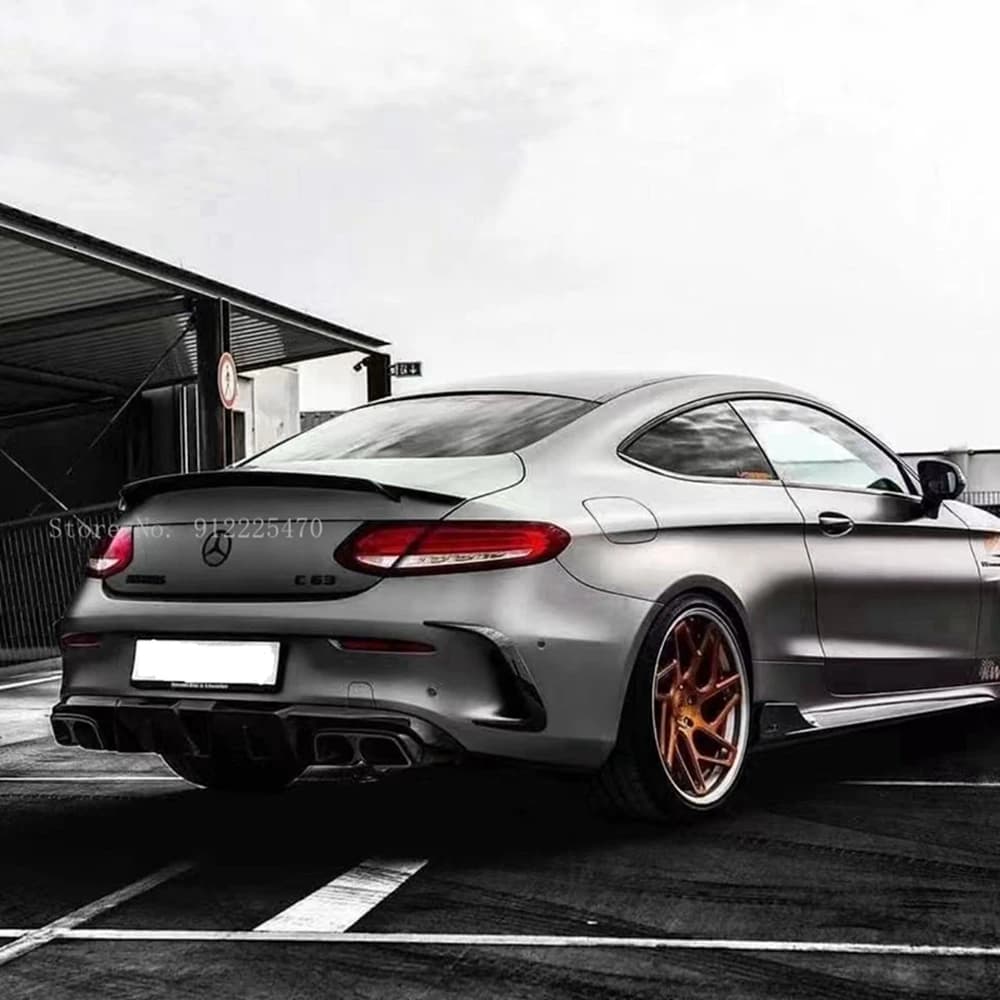 For Mercedes-Benz C-Class C205 W205 2Door Coupe  Carbon Fiber Rear Spoiler Trunk Wing 2015-2023 FRP Forged carbon