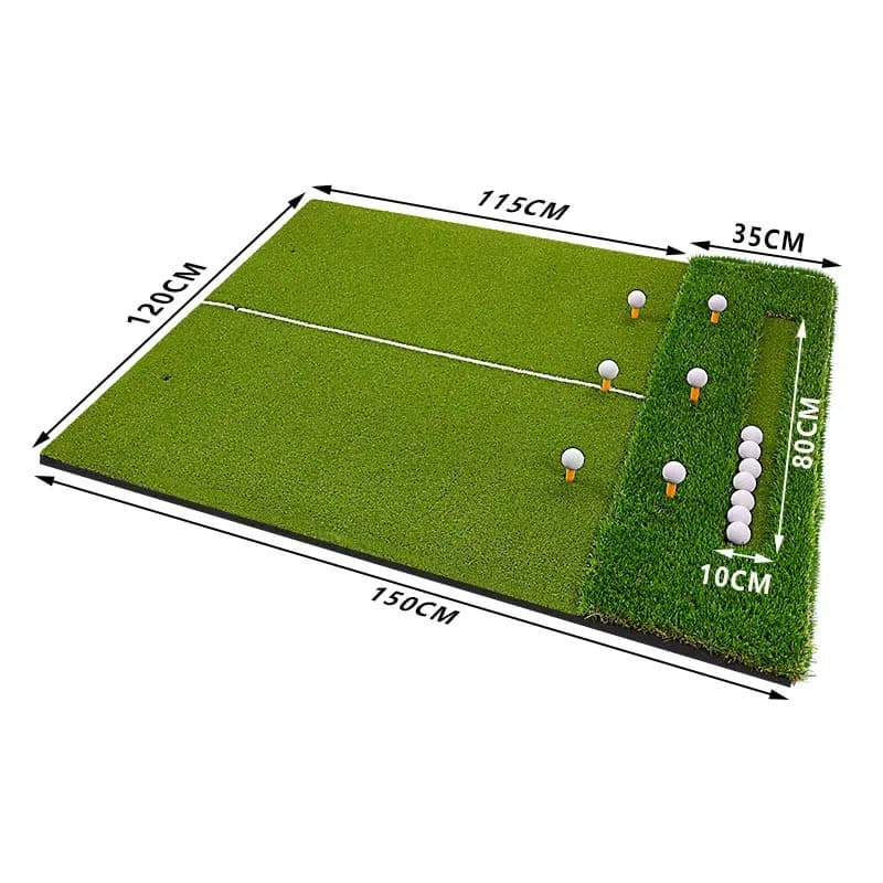 Golf mats with set-up area, outdoor swing practice