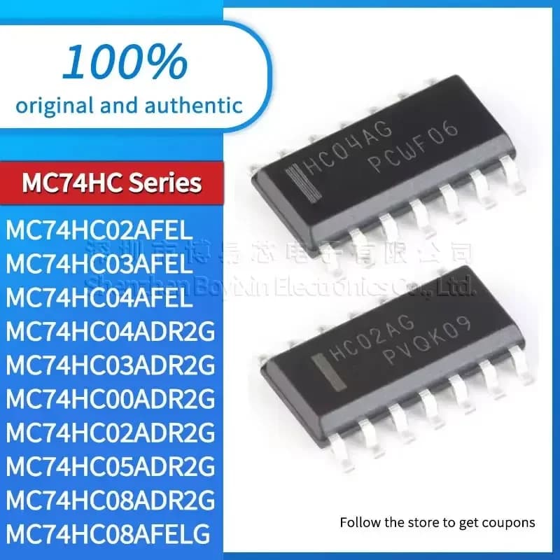 5pcs MC74HC08AFELG MC74HC08ADR2G MC74HC04AFEL 04ADR2G 3AFEL 3ADR2G MC74HC02AFEL 02AD 00AFEL 00ADR2G 05ADR2G Black casing