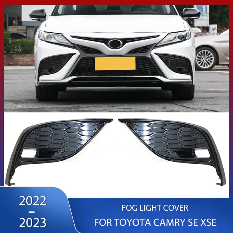 ABS Front Bumper Fog Light Cover Fog Lamp Trim Garnish Hood Grille Grill For Toyota Camry SE XSE 2021 2022 2023