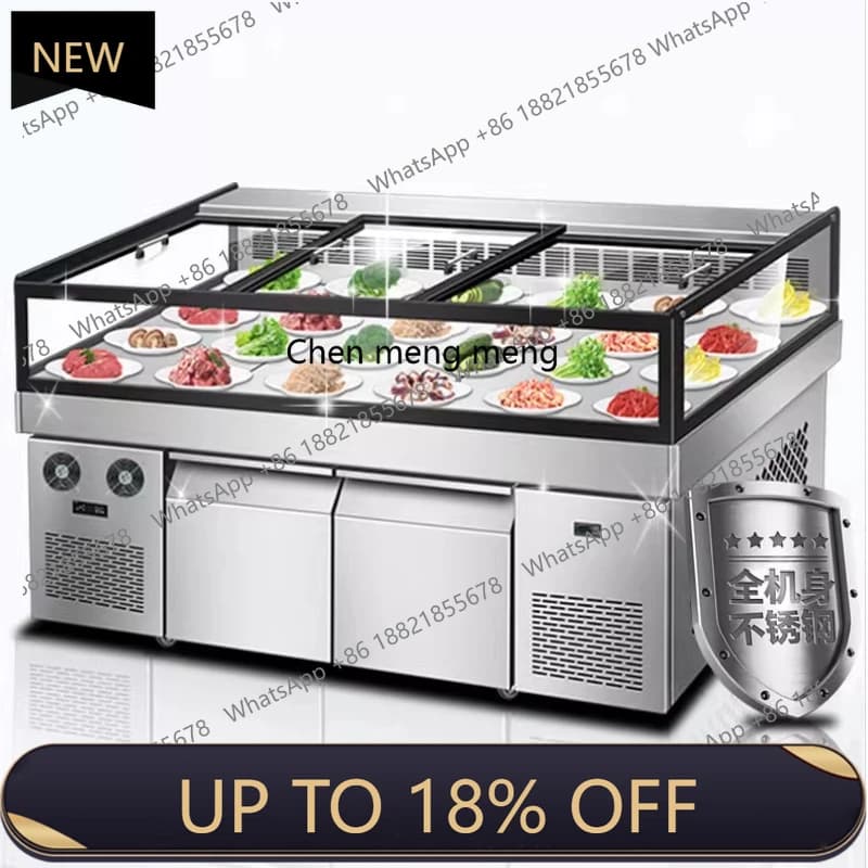M85 Stainless steel air-cooled double temperature display cabinet commercial ice table ordering cabinet refrigerated and frozen