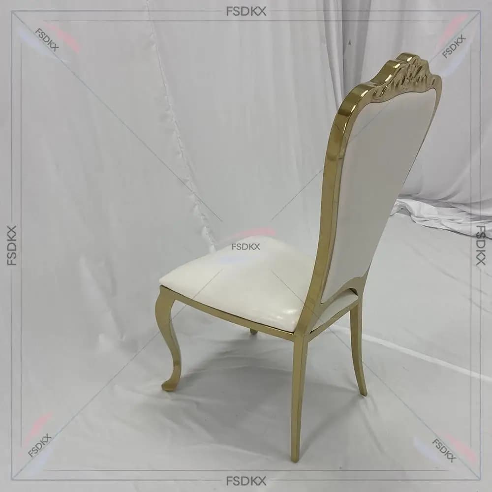TOP Hot Selling High Quality Metal Stainless Steel Gold Wedding Round Back Chair For Wedding