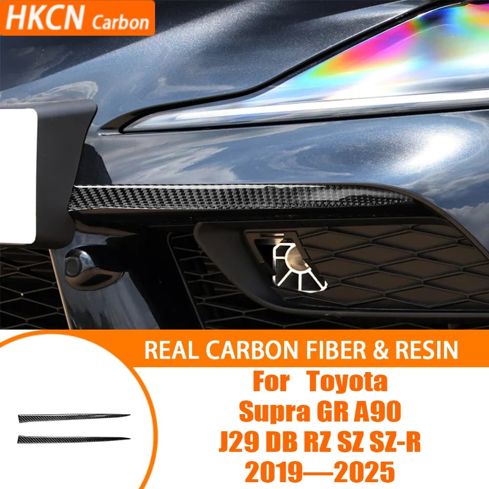 For Supra GR A90 2019—2025 Car Accessories Front Bumper Fog Light Strip Modification Carbon Fiber Interior Trim Sticker