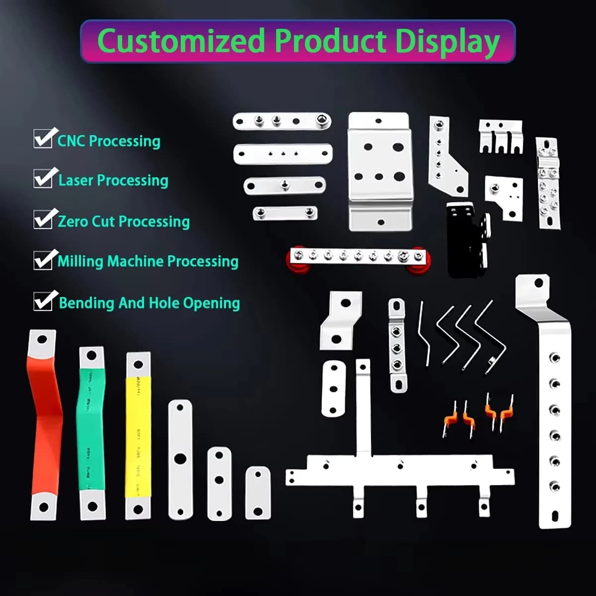 1Pc T2 Cu Tinned Flat Strip 8 10mm Thick 500mm L 20-80mm W Electrical Box Grounding Busbar