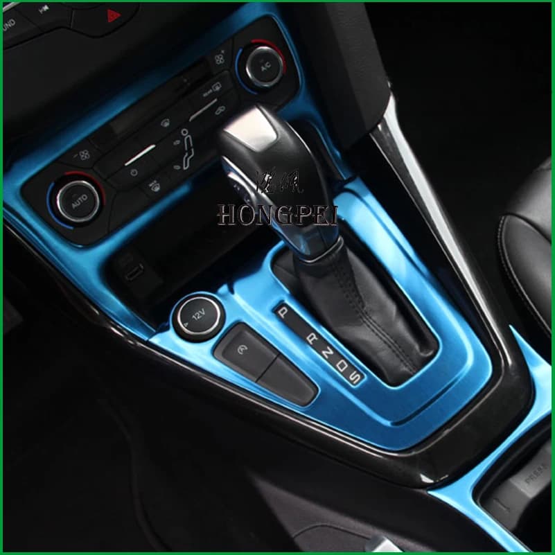 Car Styling For Ford Focus 2015-2017 Gear Shift Panel Holder AC Control Frame Cover Trim Sticker Auto Accessories