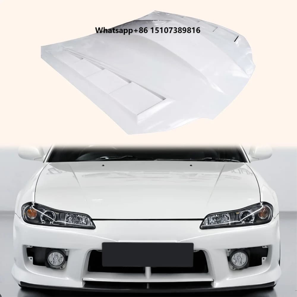 For Silvia S15 99-02 Fiberglass Track Style Front Vented Cooling Hood