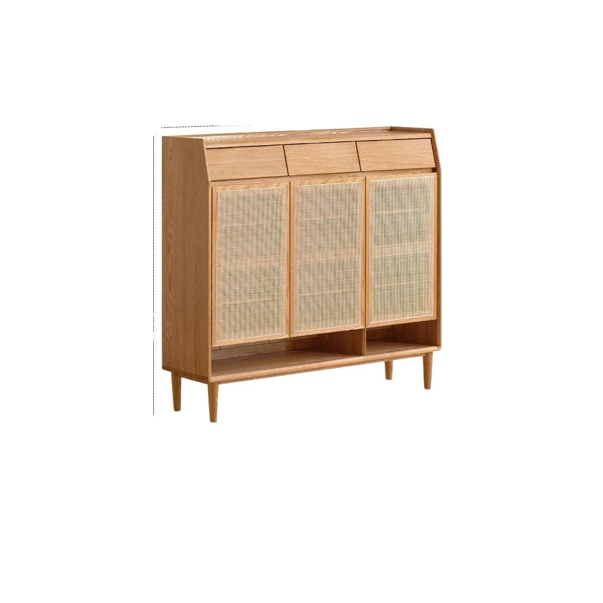 CX solid wood shoe cabinet living room modern simple rattan storage table household door entrance cabinet