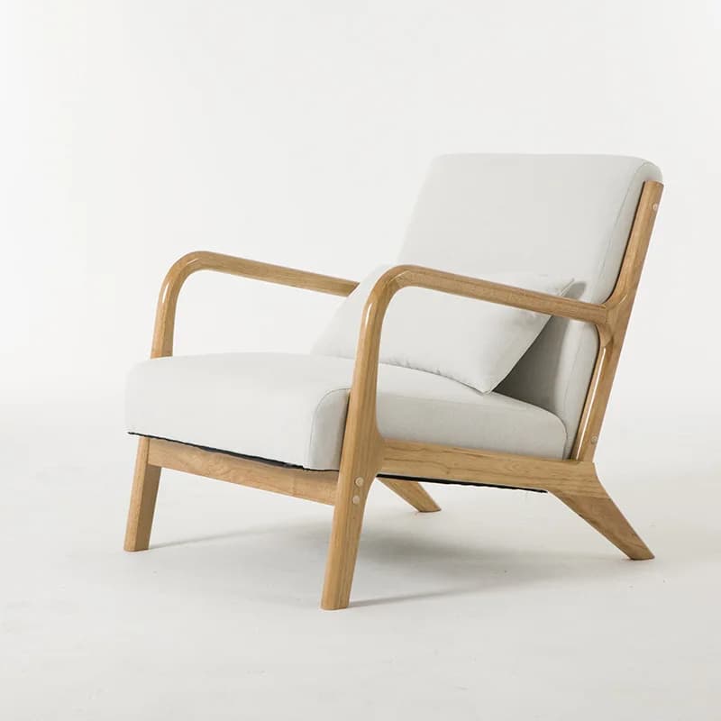 #Nordic Style Simple Design High Quality Rubber Wood Material Leisure Chair Home Furniture for Living Room Apartment