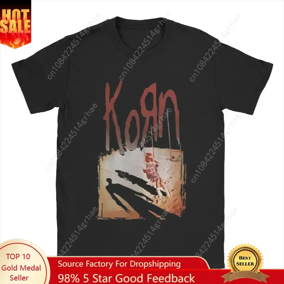 New Arrival Korn Rock Band Short Sleeved Round Neck Y2k Tshirt Men Clothing New in Top & Tees Mens T-Shirt Camisetas 70375