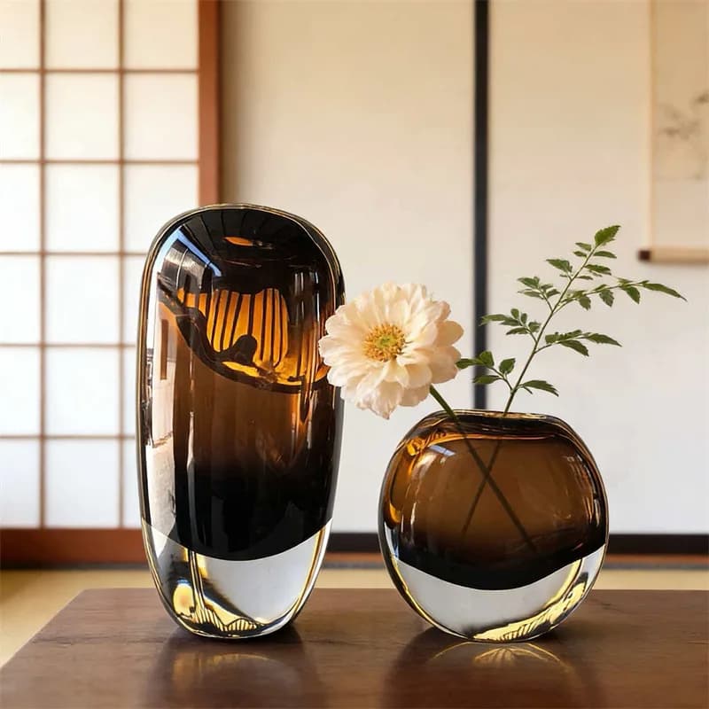 HP Glass vase flower arrangement glass flower vase living room entrance decoration high value decoration