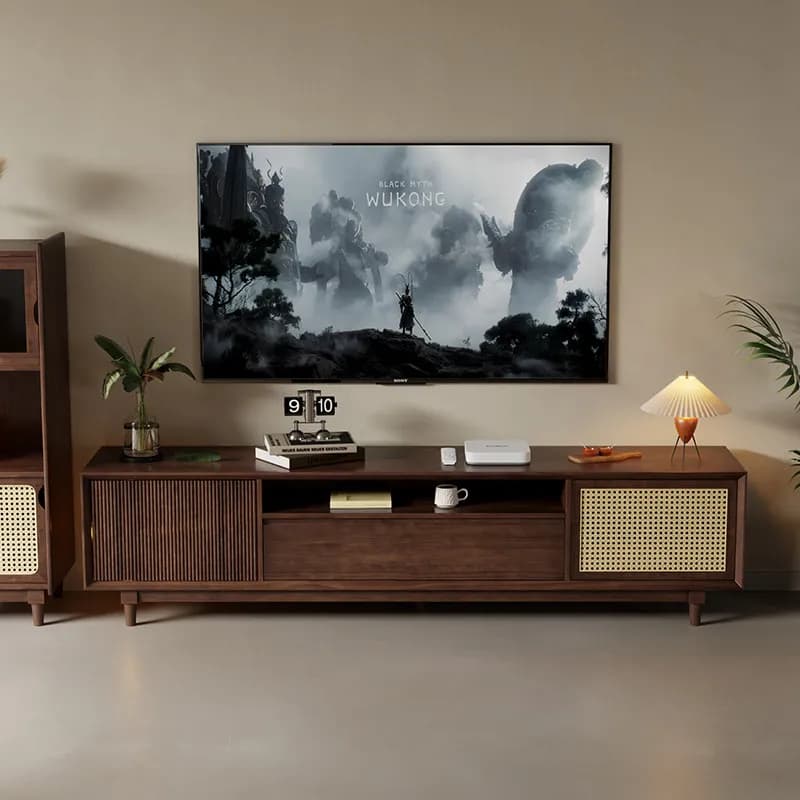 Door Vintage Long Tv Cabinet Decoration Brown Living Room Tv Cabinet  Apartments Low Bedroom Mueble De Tv Furniture For Home