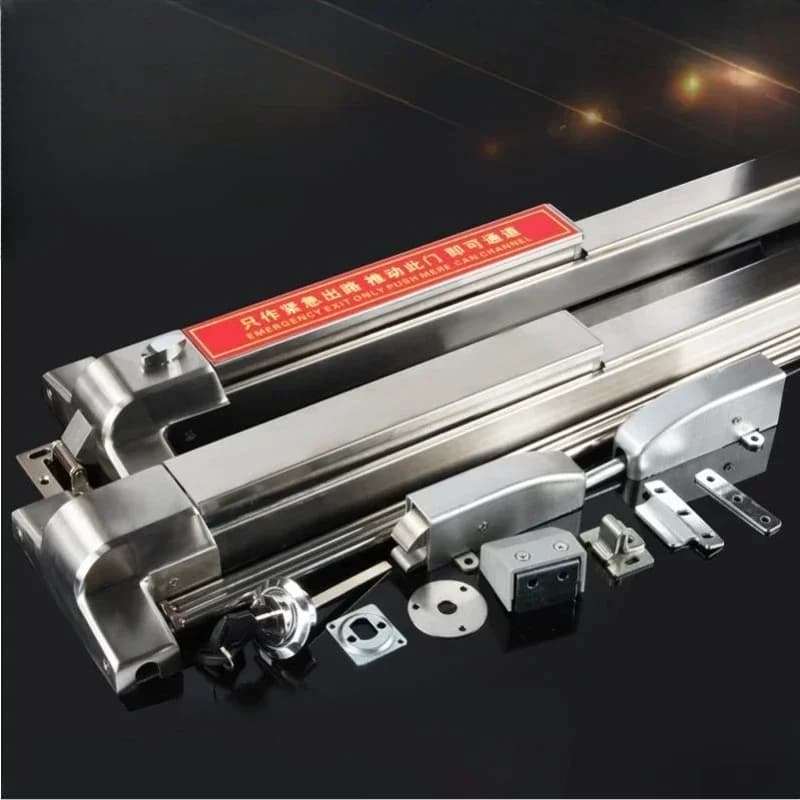 Stainless steel flat push type single door push rod lock