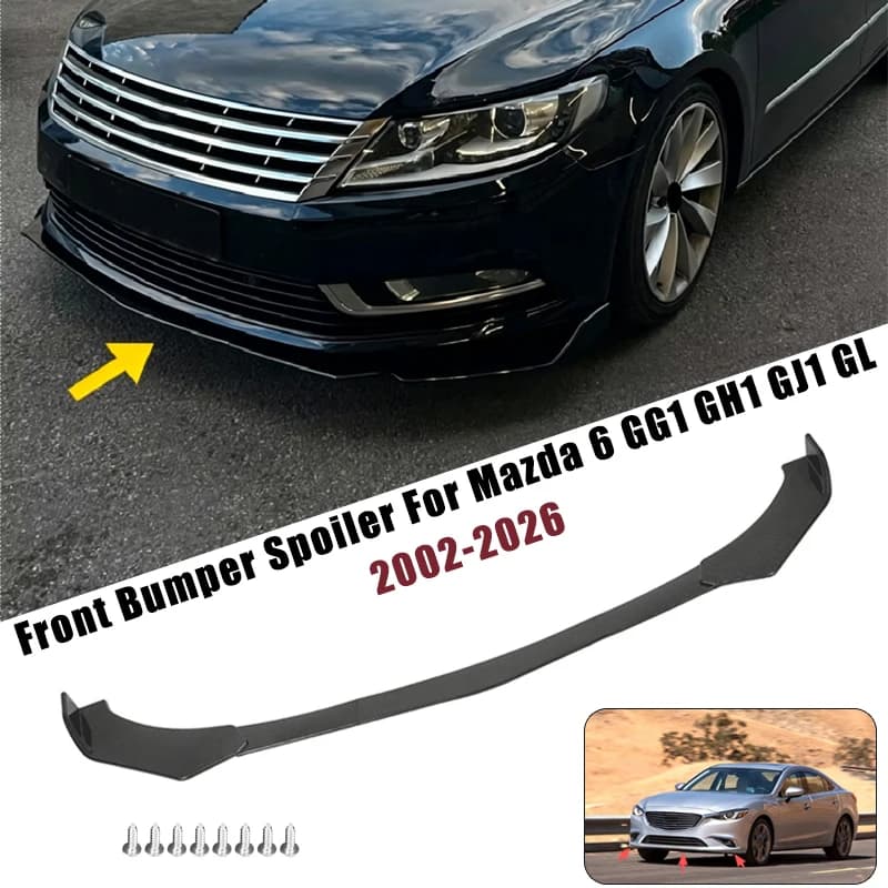 Sport Front Bumper Splitter Spoiler Lip For Mazda 6 GG1 GH1 GJ1 GL 2002-2026 5Pcs Adjustable Sectional Car Tuning Body Kit