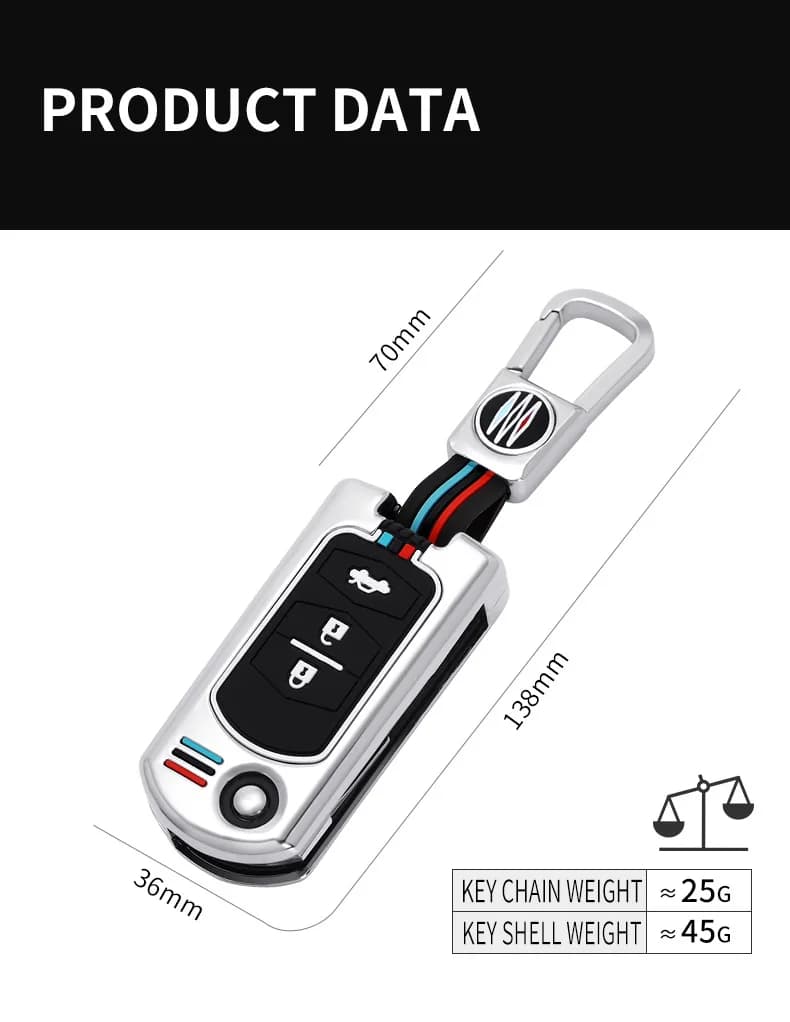 Car Flip Key Case Cover Shell For Mazda 3 5 6 Series M6 RX8 MX5 2 3 Buttons Smart Keyless Key Protector Fob Bag Accessories