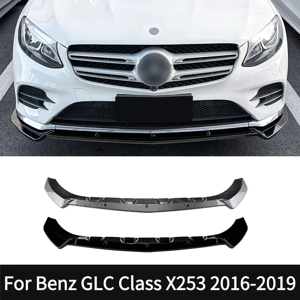 For Mercedes Benz GLC Class X253 C253 201 Glossy Black Front Bumper Chin Lip Kit Spoiler Splitter - Styling & Exterior Accessori