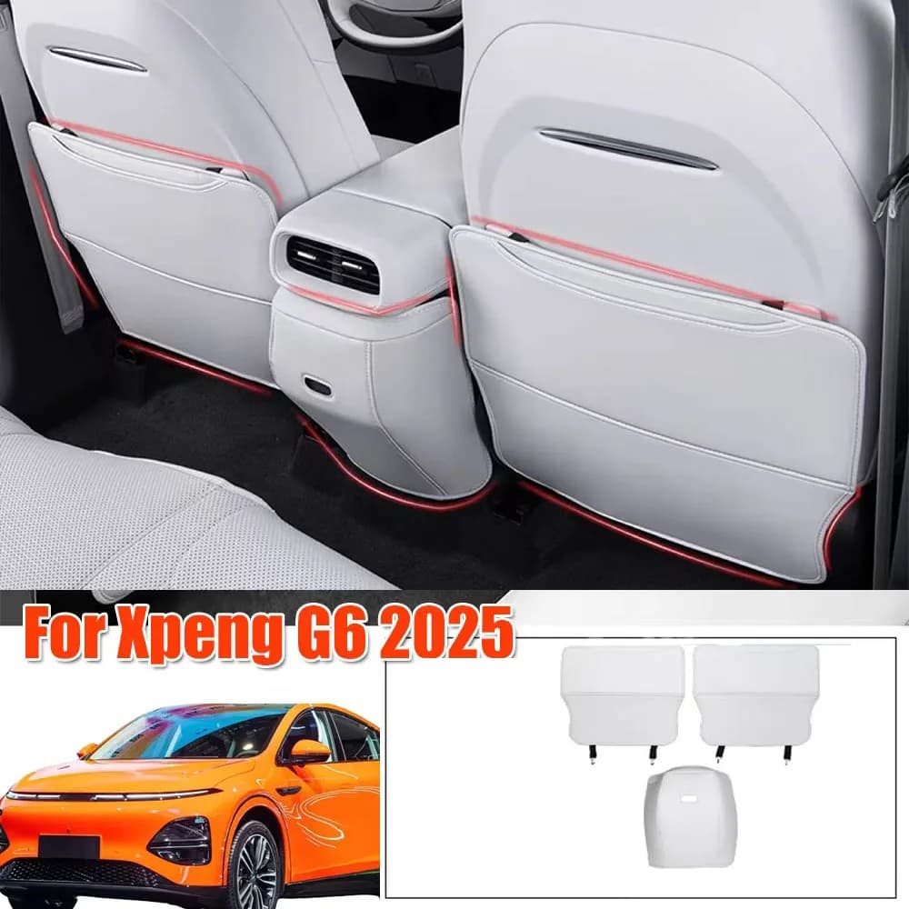 For Xpeng G6 2025 Seat Back Kick Protector, Backseat Kick Mat Seat Cover Waterproof Armrest Box Anti Kick