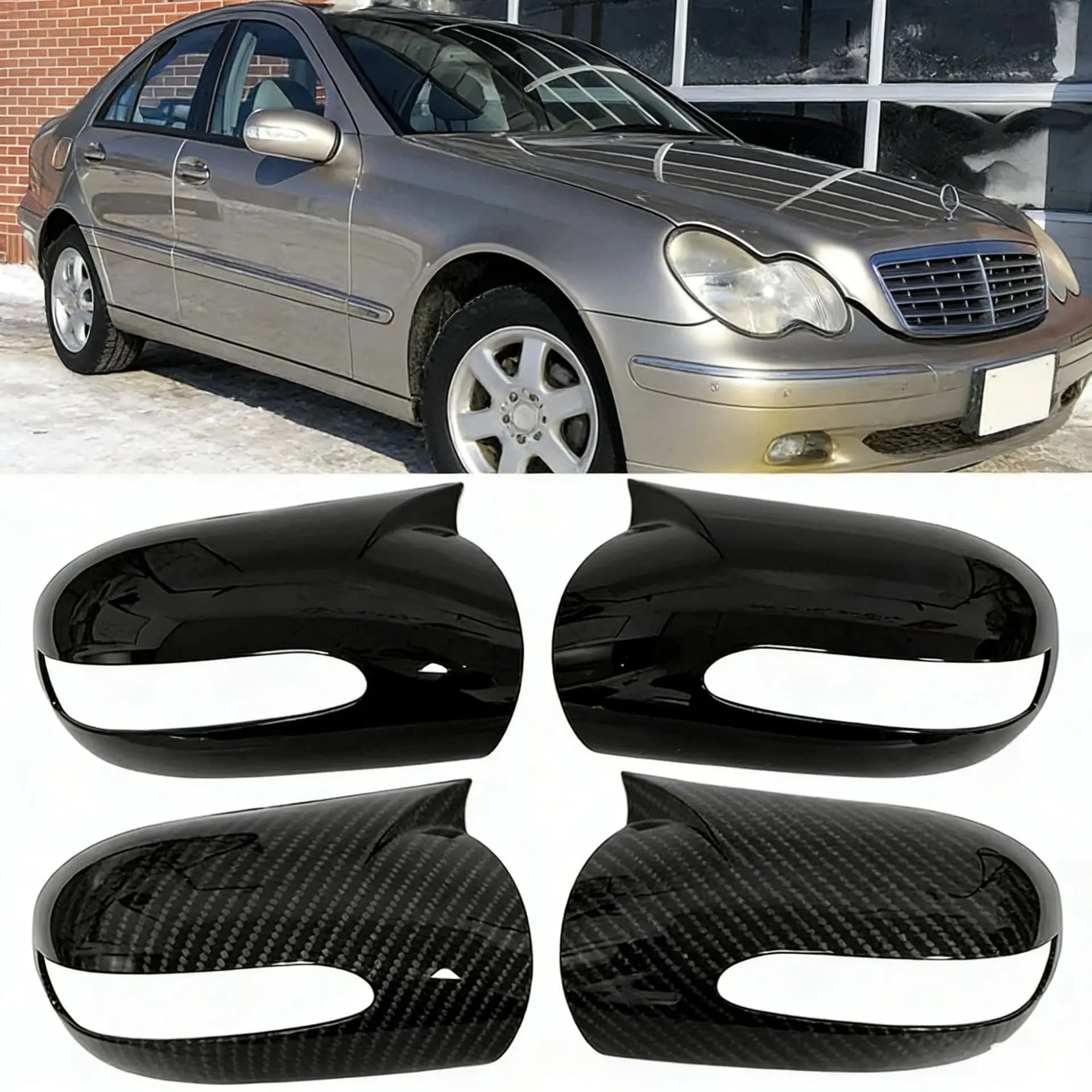 Suitable for Mercedes-Benz 01-07 C-class W211 W203 C240   horn modified reversing mirror cover rearview mirror cover