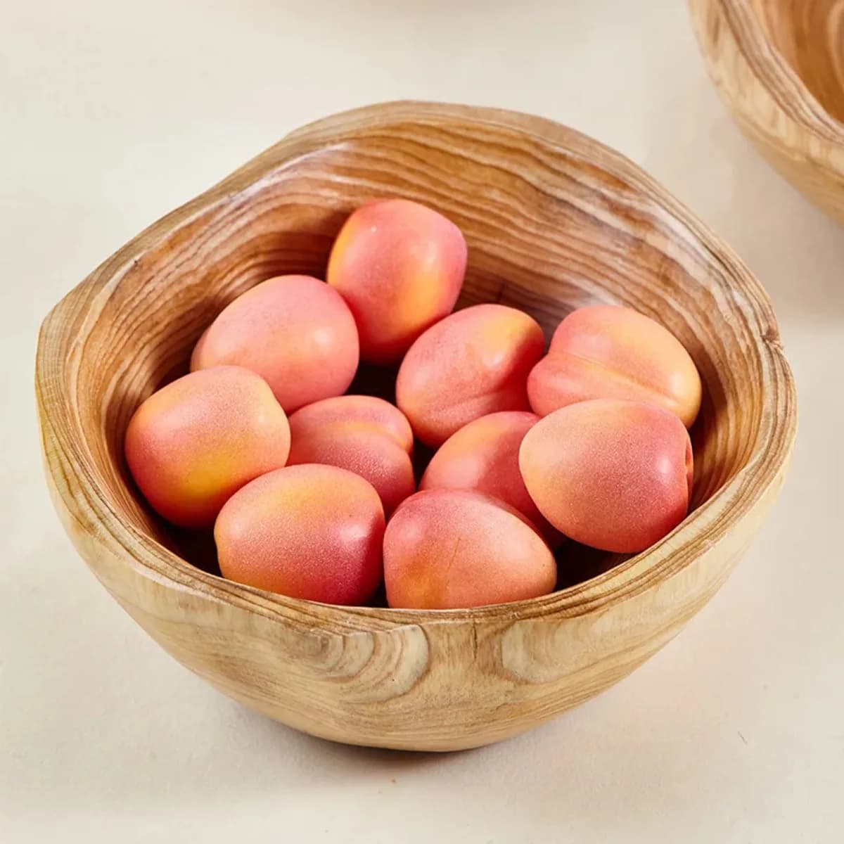Solid Wood Fruit Bowl Serving Tray Durable Natural Snack Plate Anti Crack Decorative Kitchen Organizer Dining Table Home Decor