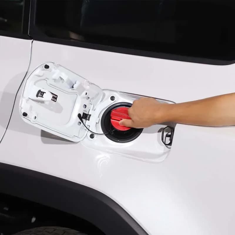 For Toyota Land Cruiser Prado 250 LC250 2024+  Aluminum Alloy Red Silver Car Fuel Decorative Cover Sticker Car Accessories 1PCS