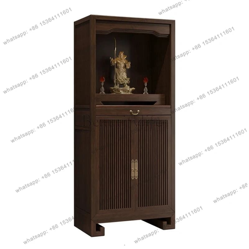 new Chinese-style solid wood Buddhist niche household living room table for God of Wealth table modern vertical cabinet