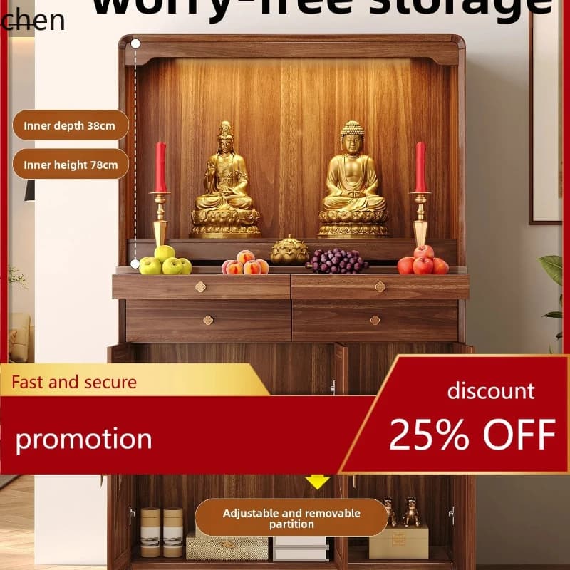 YFY New Chinese Style  God  Wealth God  Worship   Cabinet    Buddha Cabinet Standing Cabinet