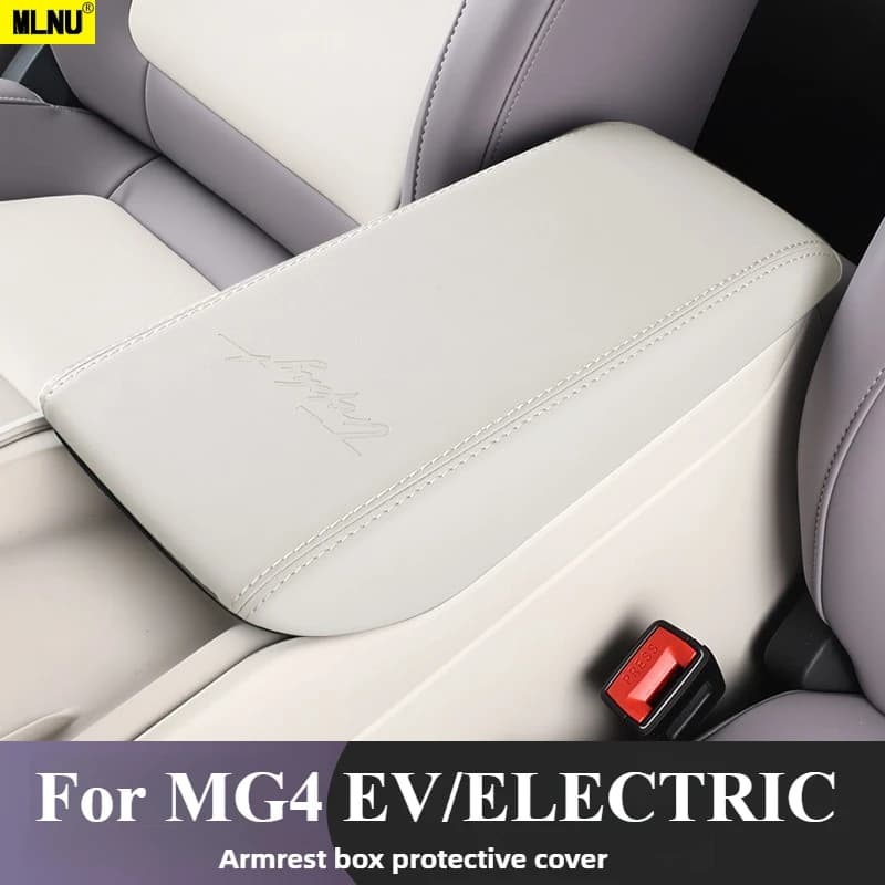 Armrest Box Cover For MG 4 EV/ELECTRIC 2025-2026-Premium Leather/Silicone Material,Anti-Scratch,No Impact on Opening/Closing