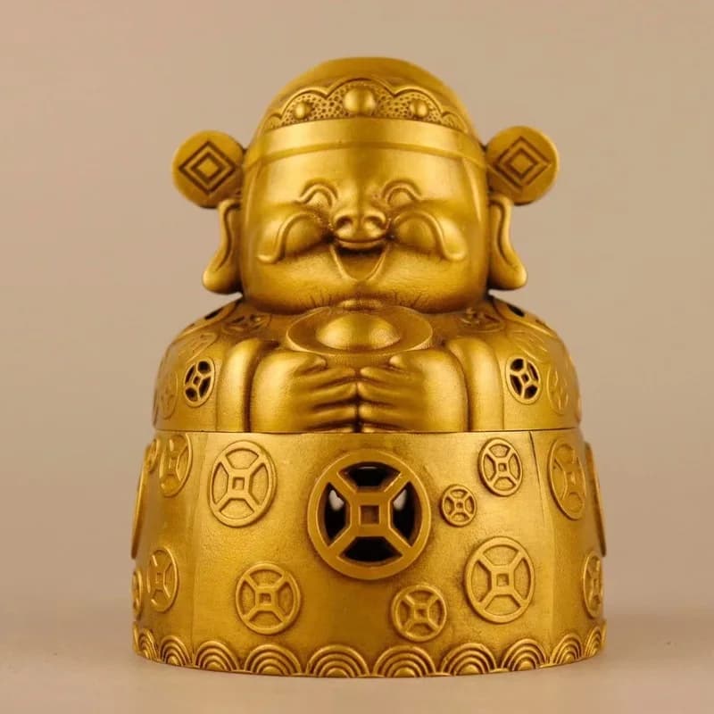 Brass Incense Burner for Home Use, Incense Burner for Agarwood and Coil Incense, Indoor Incense Holder, Tea Ceremony Sandalwood