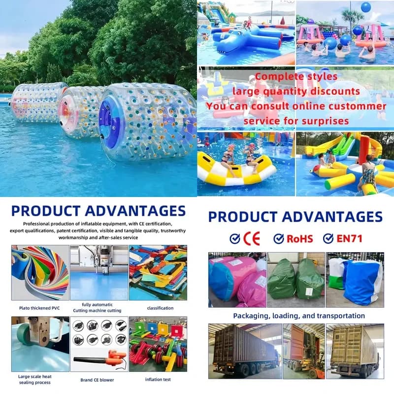 Commercial Kids Inflatable Water Rolling Ball Colorful Transparent Floating Amusement Toy for Summer Parent-Child Water Parks
