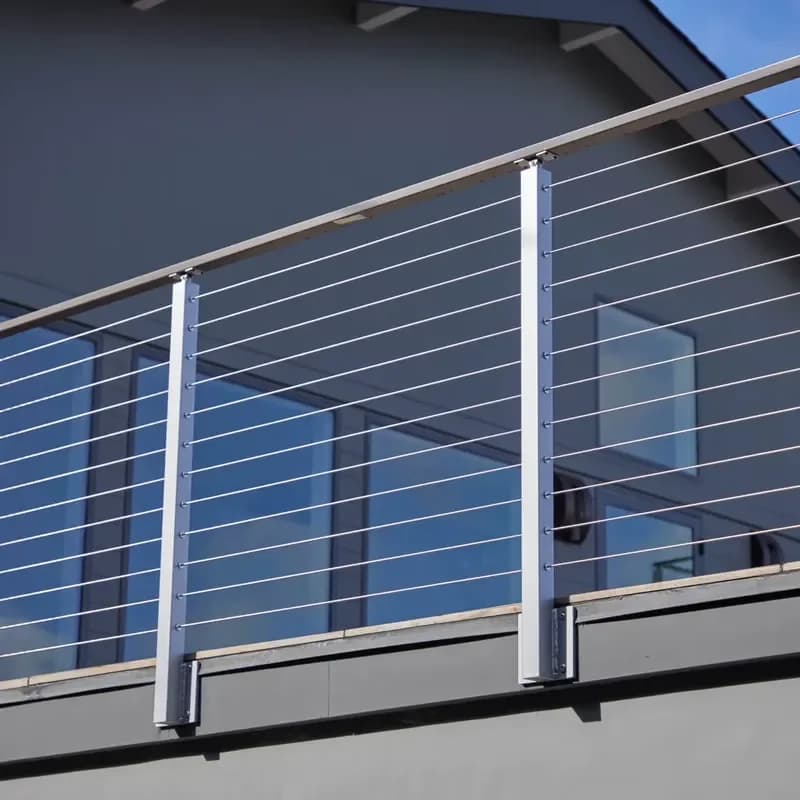 Modern Stainless Steel Balustrade Post for Outdoor Floor/Wall Cable Railing System for Glass Railing for Balcony and Villa
