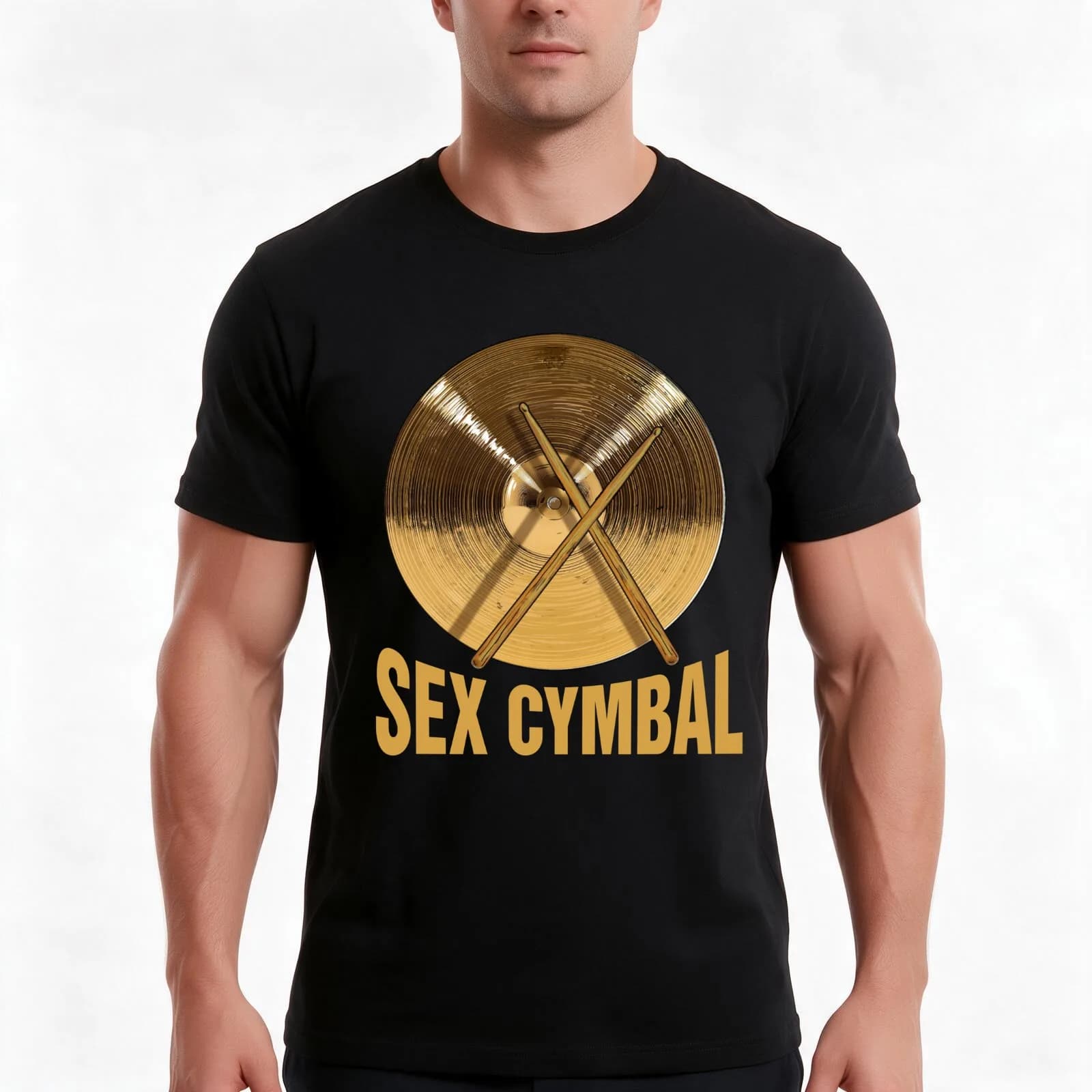 Sex Cymbal T-Shirt, Summer Casual Cotton Tee, Oversized Streetwear Tops, Vintage Graphic Print, Loose Fit Short Sleeve