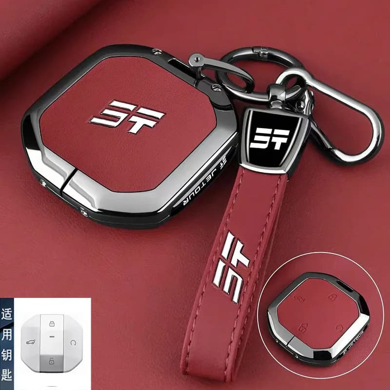 Premium Zinc Alloy Key Cover Case for Jetour T2 Traveller/Shanhai T1 (2026) - Protective Key Fob Shell Keychain