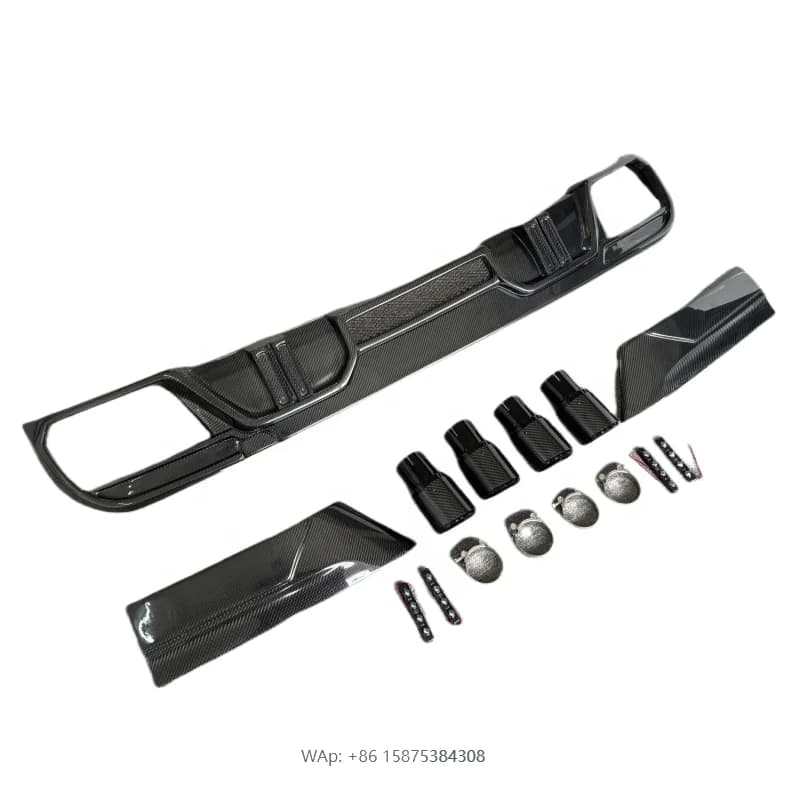 For F96 X6M Upgrade with LD Style Carbon Fiber Body Kit Rear Bumper Diffuser & Exhaust Pipe-New Condition