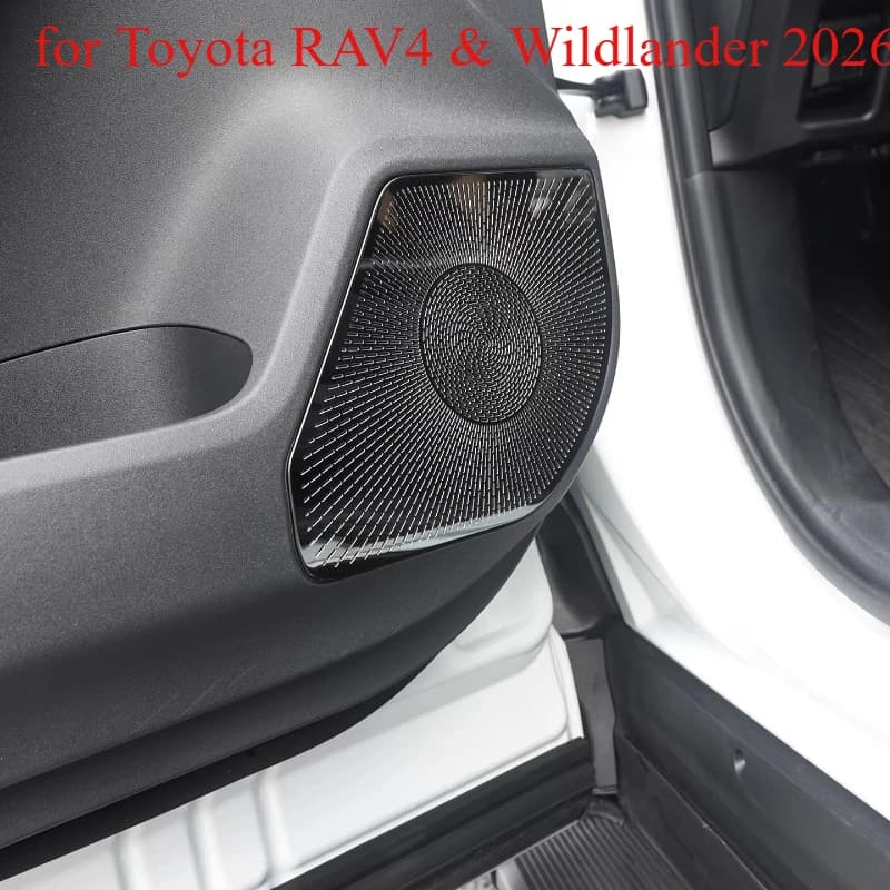 Stainless Steel Car Horn Cover Door Horn Protective Cover Dashboard Horn Cover for Toyota RAV4 & Wildlander 2026