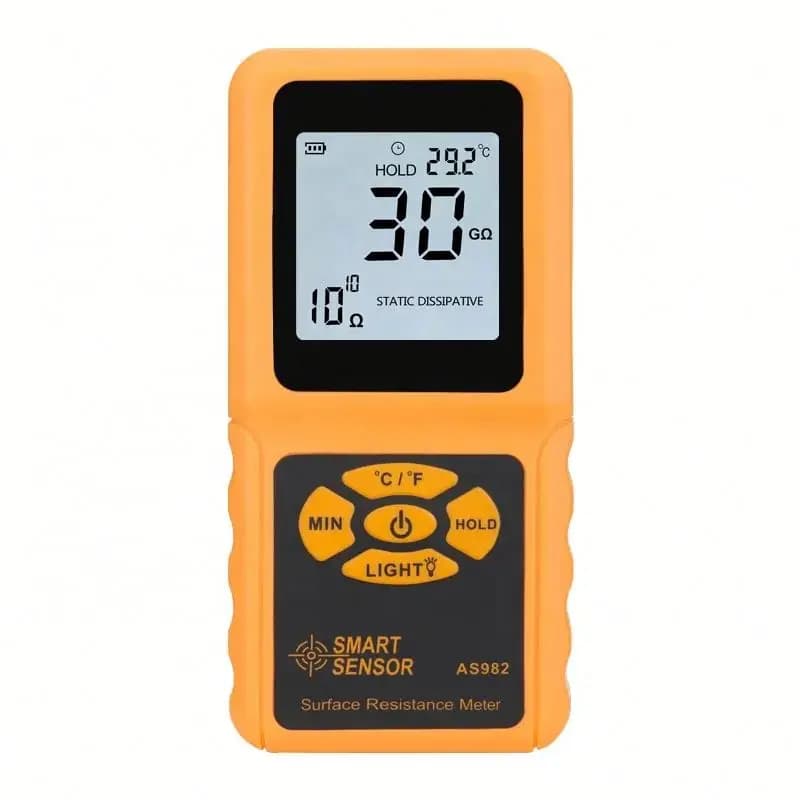For AS982 Handheld Surface & Earth Resistance Meter Portable Electronic LDC Display 1 Year Warranty