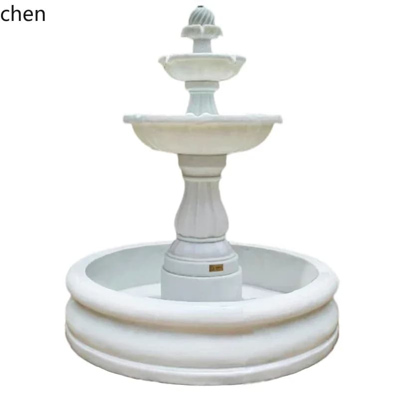 DSAlarge solar water fountain outdoor courtyard landscaping layout, wishing pool circulating water feng shui