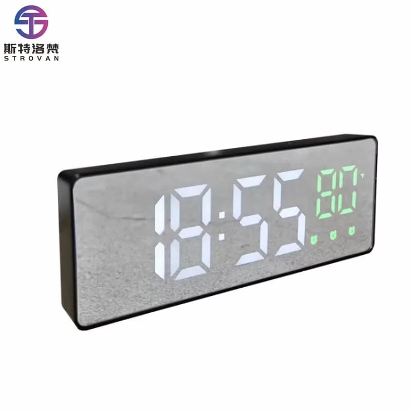 Voice-activated LED Digital Mute Date Temperature Display Electronic Clock