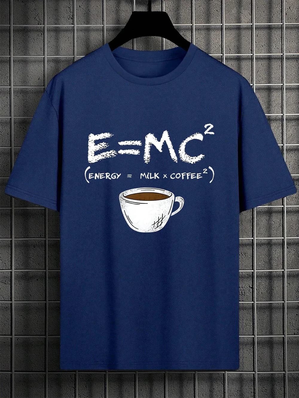 Energy Milk Coffee Fun Couple T-shirt - Comfortable, Breathable, Loose-fitting Polyester Short-sleeved Street Oversized T-shirt