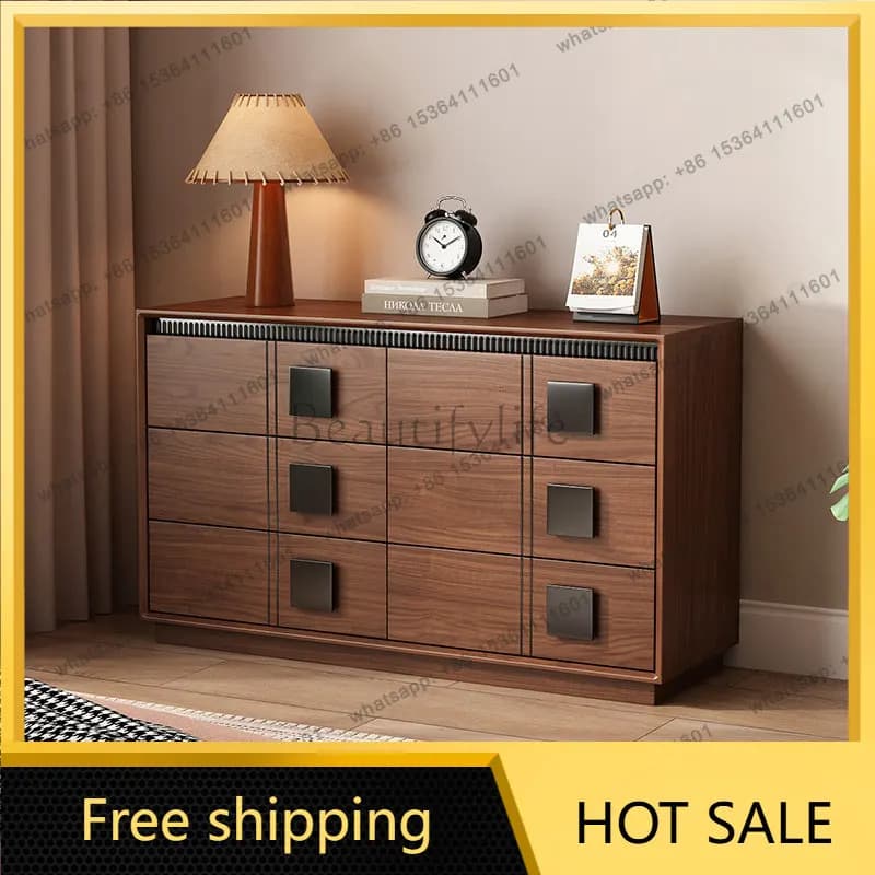 YJ Modern Minimalist Solid Wood Chest Of Drawers Wall Mounted Multi-Drawer Storage Cabinet For Bedroom Living Room Home Use