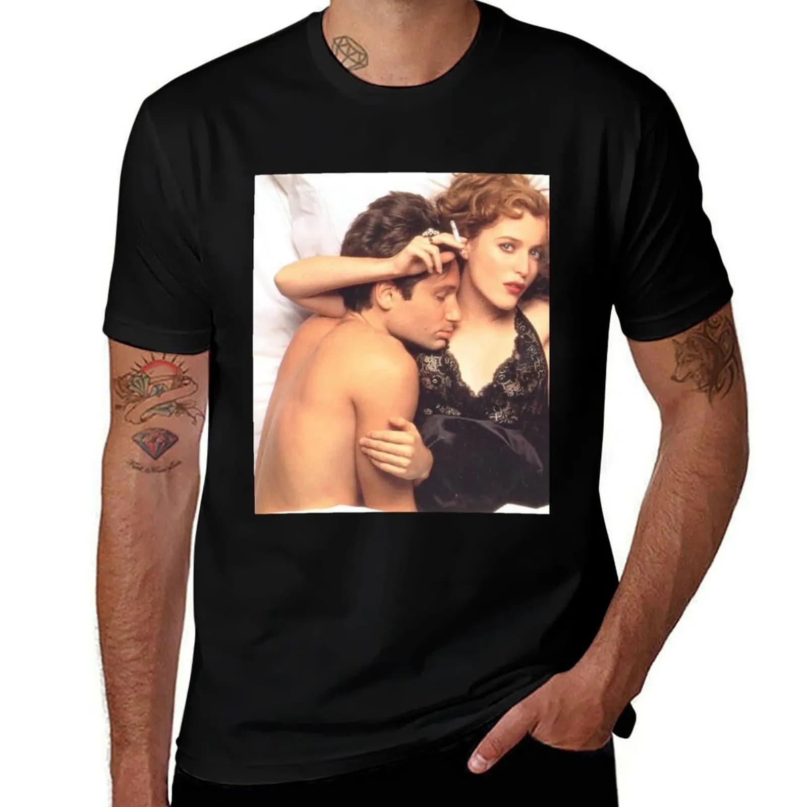 Scully and Mulder T-Shirt Casual Fashion Print Tee Top T-Shirt