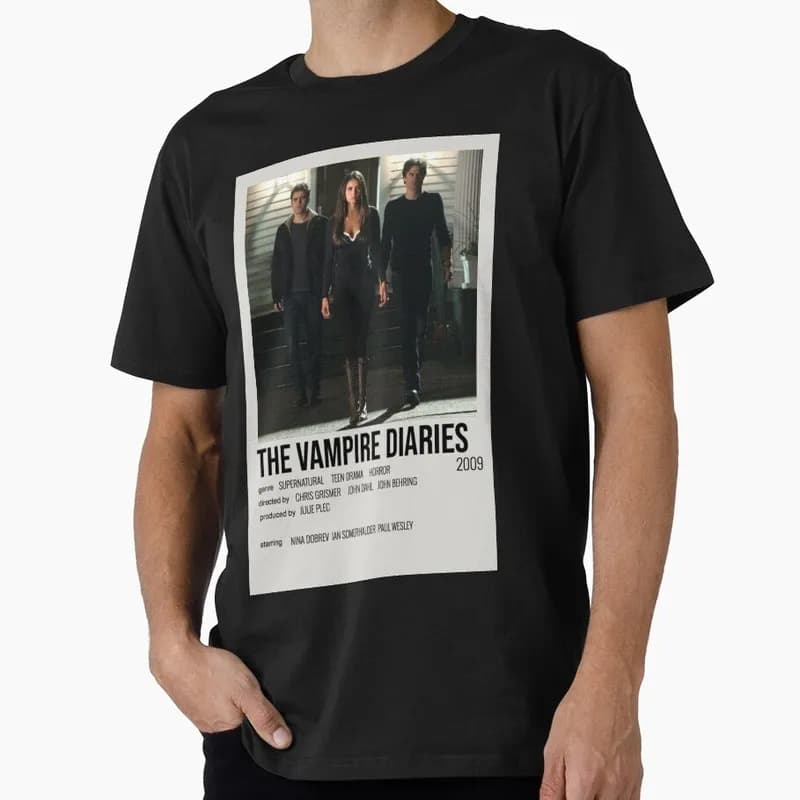 Retro The Vampire tvd movie poster 01 Graphic T‑Shirt TV Show Fan Gift Unisex Y2K Streetwear Short Sleeve Casual Tee S-6XL