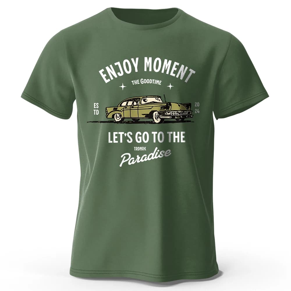 Enjoy Moment T Shirt 2026 New Zen Minimalist Graphic 100% Cotton Men Women Unisex Oversized Heavyweight Aesthetic Tops
