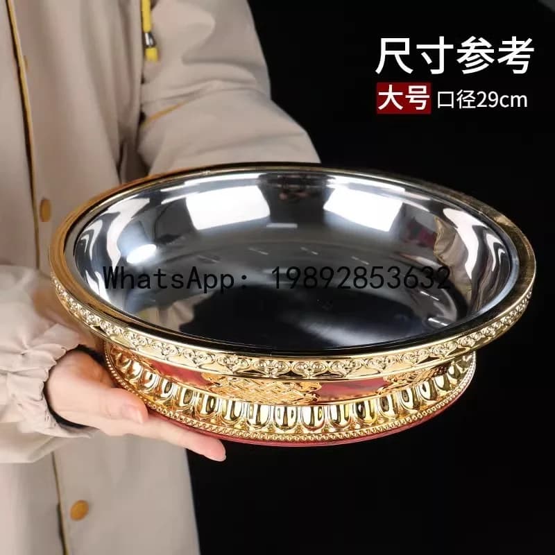 PYJ stainless steel fruit plate, Buddha Qiangong plate, household alloy fruit plate